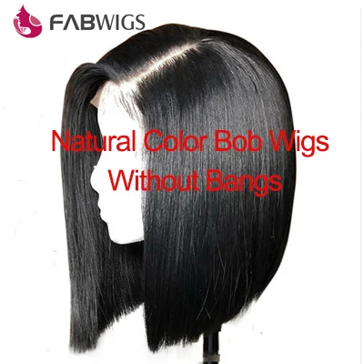 NC BOB without bang Fabwigs#613 блондинка Синтетические волосы на кружеве парики с челкой 180% короткий Боб 13x4 Синтетические волосы на кружеве человеческих волос парики 13X4 прозрачные кружевные парики из человеческих волос - Цвет: NC BOB without bang
