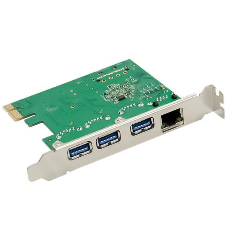 4 порта PCIe USB 3 0 карта расширения RJ45 гигабитный Ethernet адаптер AX88179 LAN конвертер VL805 5