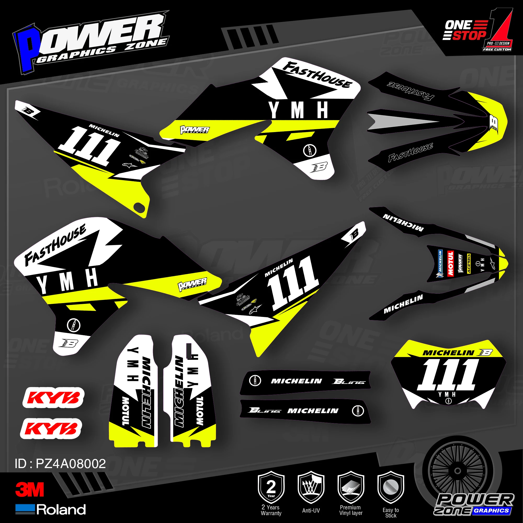 Персонализированные графические фоны PowerZone Team наклейки 3M Набор наклеек для YAMAHA