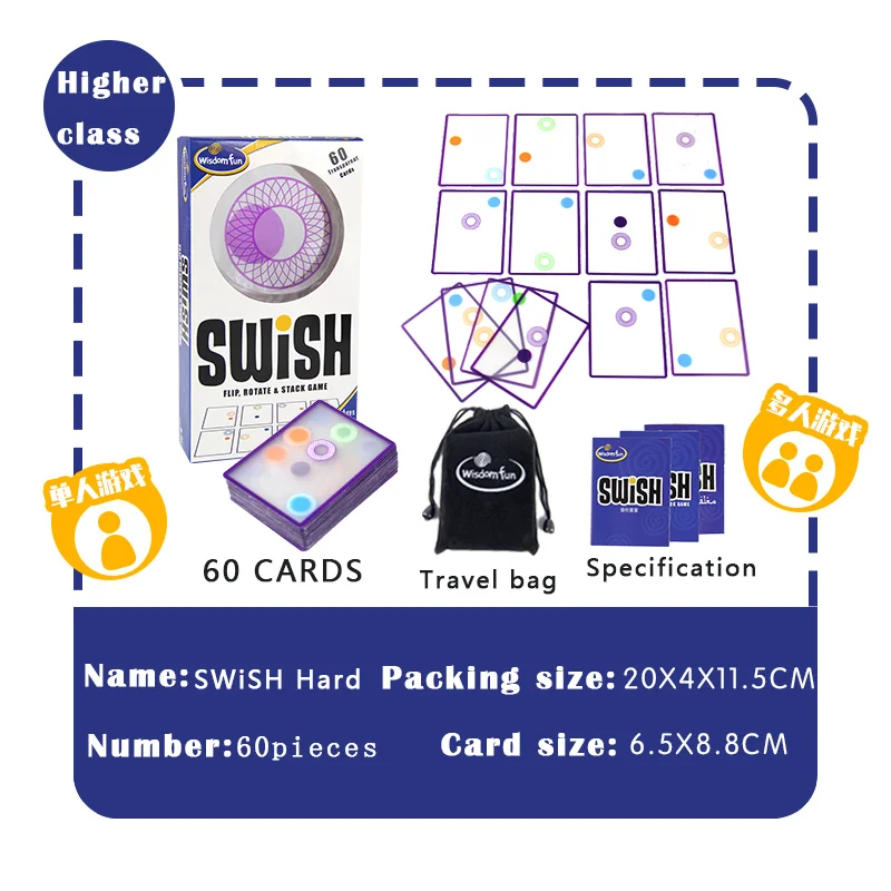 SWiSH-Hard Swish-веселые домашние вечерние настольные игры в стиле мини для детей, как это классическая образовательная карта игра логическая игра Вечерние игры - Цвет: SWiSH-Hard