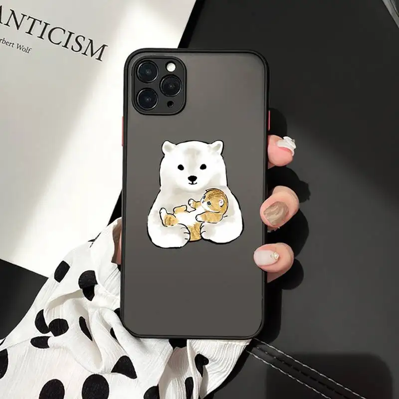

illustration mushroom bear panda Cute cat Phone Cases matte transparent For iphone 7 8 11 12 plus mini x xs xr pro max cover