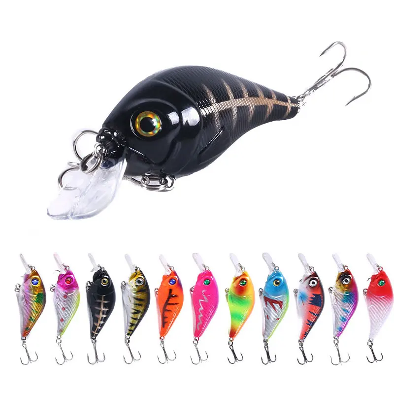 1 шт. 7 5 см 10 2g жесткие приманки VIB рыбалки Minnow тройниками опускается на дно Crankbait