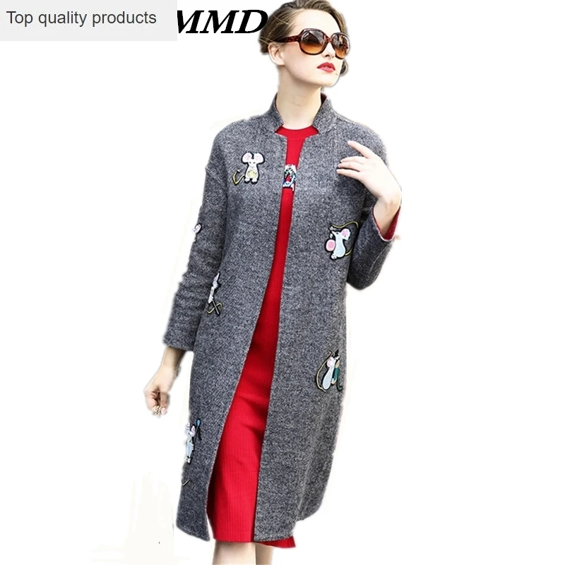 

Autumn 2023 New Winter Women Woolen Coat Warm Thicken Loose Large Size Cashmere Women Coats Fashion Mid-length Wool Jacket CW179