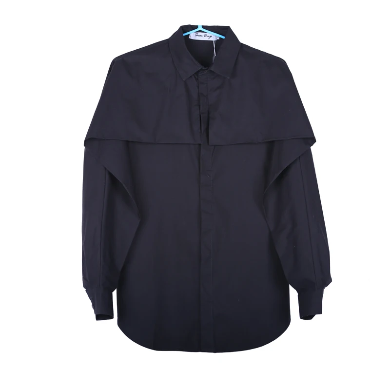 Мужская Повседневная рубашка с длинными рукавами летучая мышь уличная одежда в