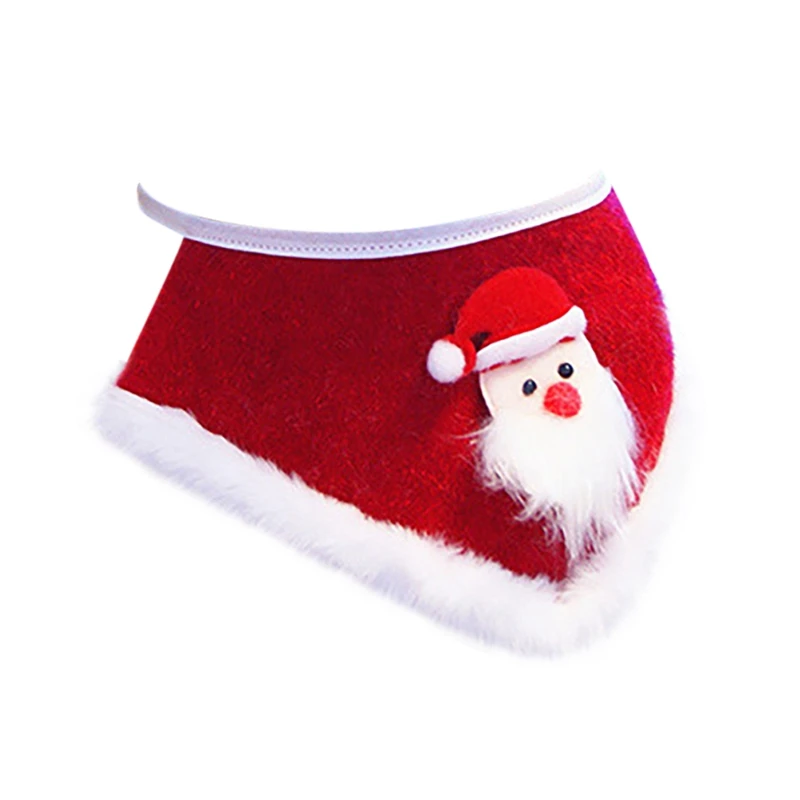 Рождественский шарф для питомца собаки кошки Санта-Клауса нагрудники