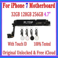 for iphone 7 motherboard with touch id100 original for iphone 7 mainboard with ios system32gb 128gb 256gb unlocked plate