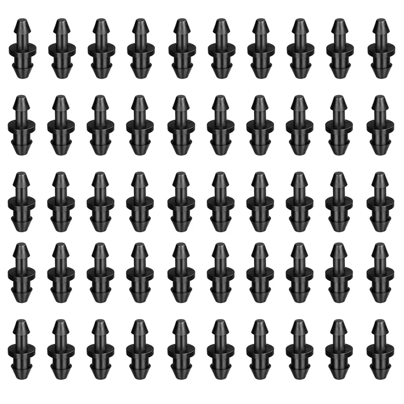 

50 Pcs 1/4 Inch Drip Tubing End Plugs, 1/4 Inch Drip Irrigation Barbed End Closure For Home Garden Sprinkler Systems