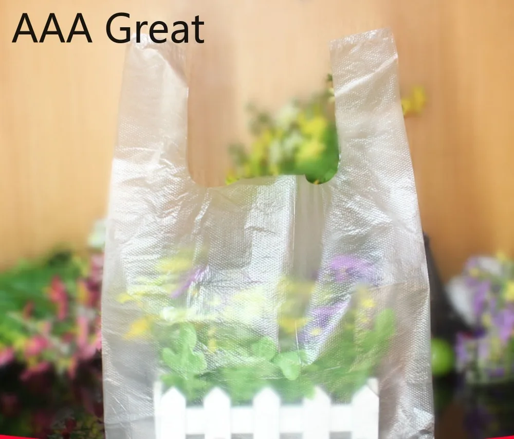 AAA большая популярная Полезная пластиковая хозяйственная сумка Прозрачная хозяйственная сумка супермаркет пластиковые пакеты с ручкой магазин упаковки для продуктов