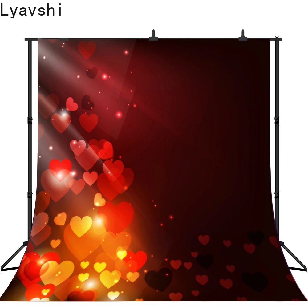 

Фон Lyavshi для фотосъемки на День Св. Валентина, винтажный Красный фон для фотосъемки с эффектом боке, Блестящий Фон для фотосъемки новорожден...