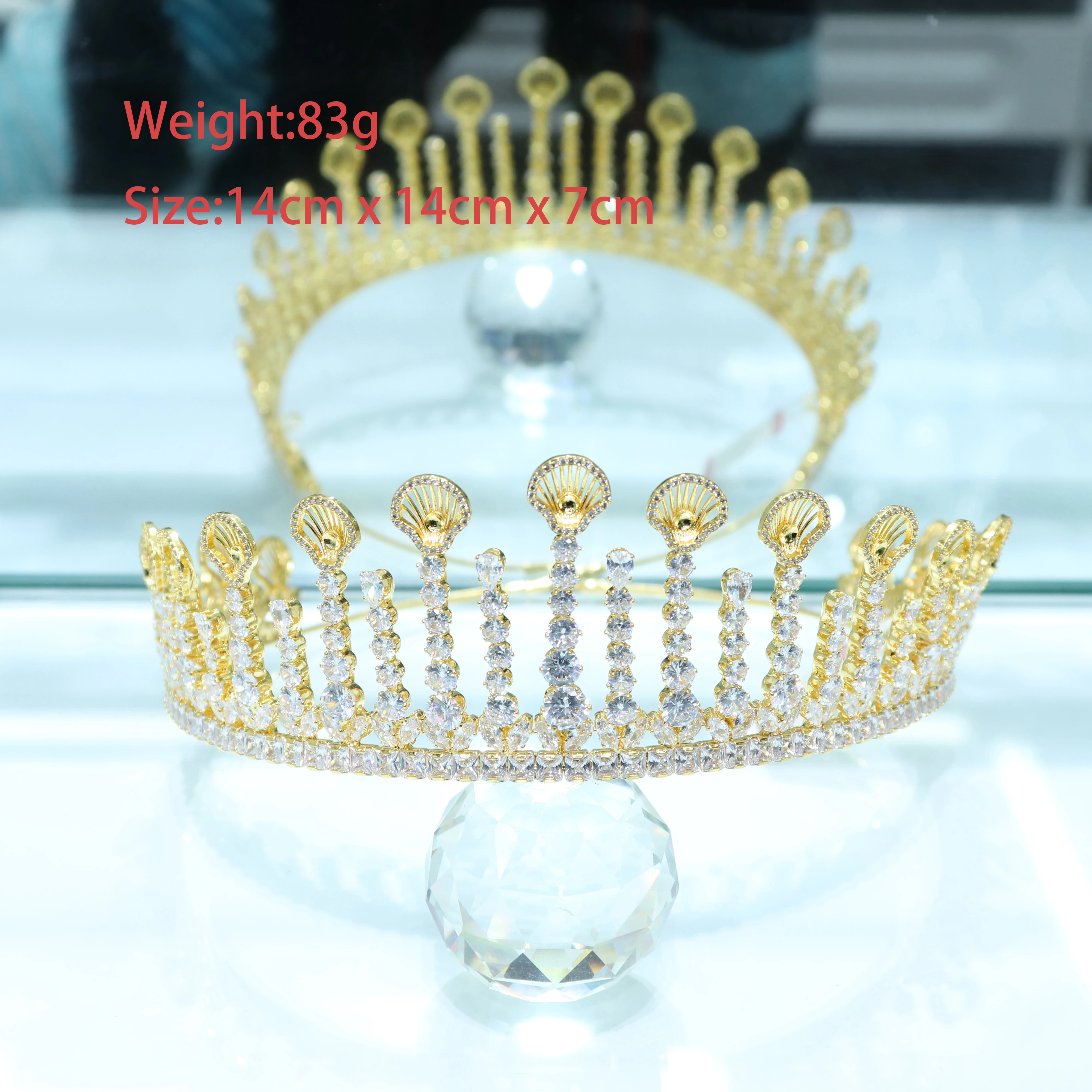 

Fashion Bridal Princess Tiaras Women Girls Shell & Leaves Crown Headbands Zircon Wedding Headpieces Hair Jewelry