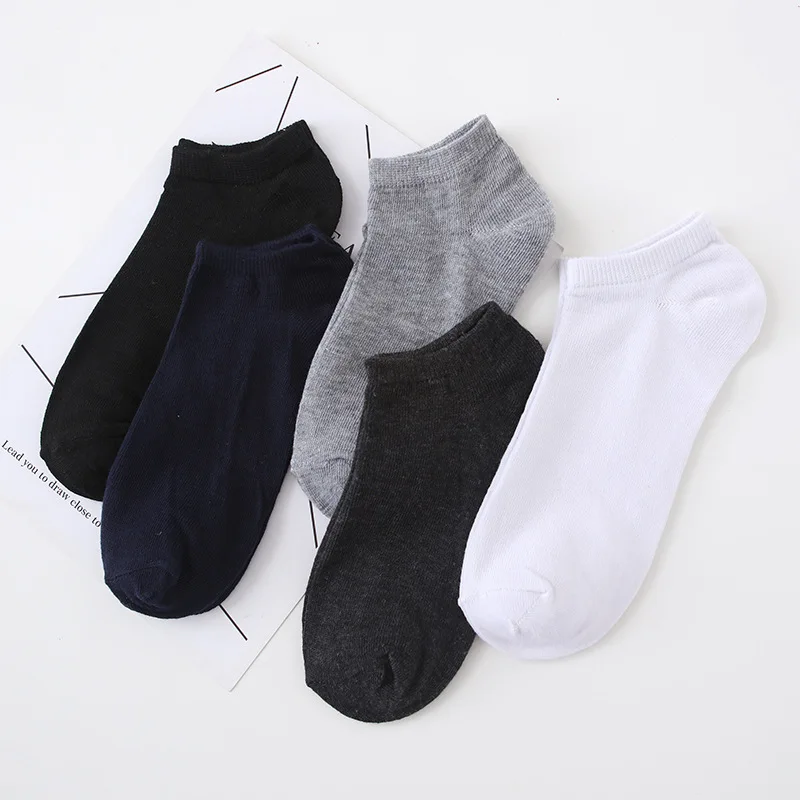 

5 Pcs/lot The New Men's Socks Summer Thin And Breathable Shallow Mouth Invisible Boat Sock Calcetines Solid Color Socks Men