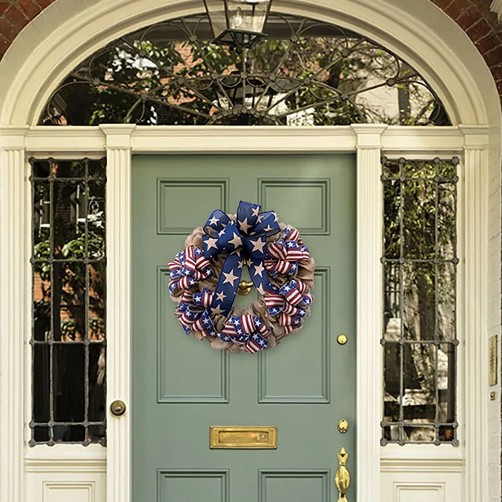 

Подвесной венок на дверь США ярких цветов для дома фотосессия шикарный День Независимости идеальный подарок для дня ветеранов, 30 см