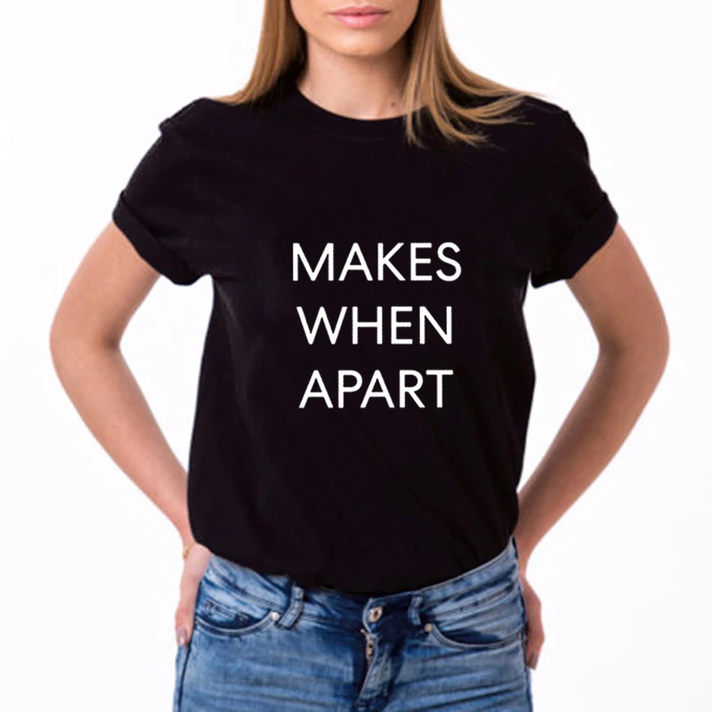 Женская футболка с надписью когда мы разные | одежда