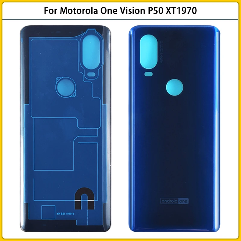 

Новинка для Motorola One Vision P50 XT1970-1 XT1970 задняя крышка батарейного отсека стеклянная панель One Vision P50 сменный корпус
