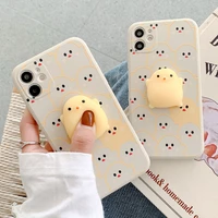 3d funny soft liquid silicone chicken phone case for iphone 11 12 mini pro xr xs max x 8 7 plus se 2 cartoon animal relax cover