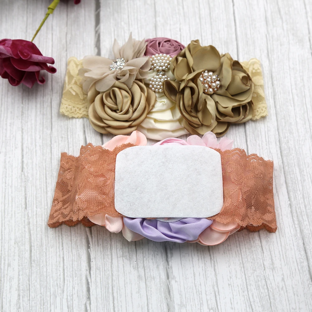 Повязка на голову для маленьких девочек сатиновая лента волос с цветами