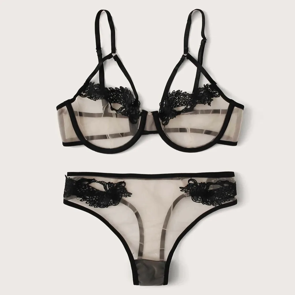 Для женщин комплект нижнего белья сексуальный бюстгальтер набор Одноцветный в