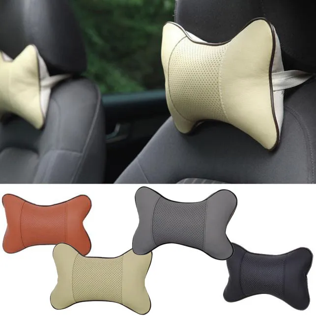 

1pcs Universal Car Neck Pillows PVC Leather Breathable Mesh Auto Car Neck Rest Headrest Cushion Pillow Car Interior Accessories