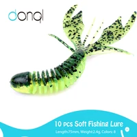 donql larva soft lures artificial lures fishing worm silicone bass pike minnow swim jigging baits fishing gear 10pcs worm bait