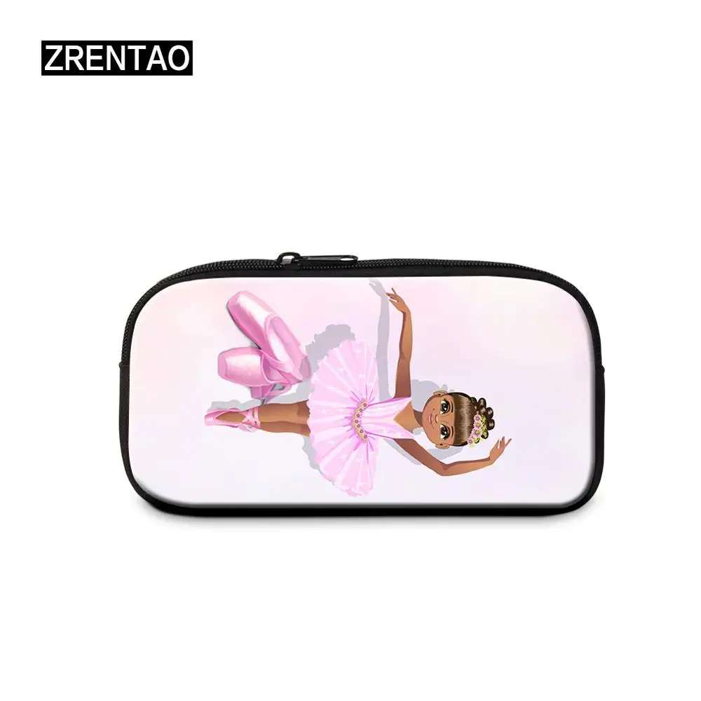 Красивый розовый/красный балетный принт женские пеналы для макияжа сумка