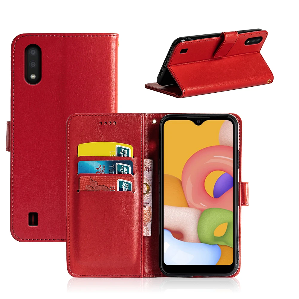 

ROEMI For Samsung Galaxy A01 EU version Multi-Function Wallet Flip Case Comfortable Hand Feeling Fashion Envelope Style