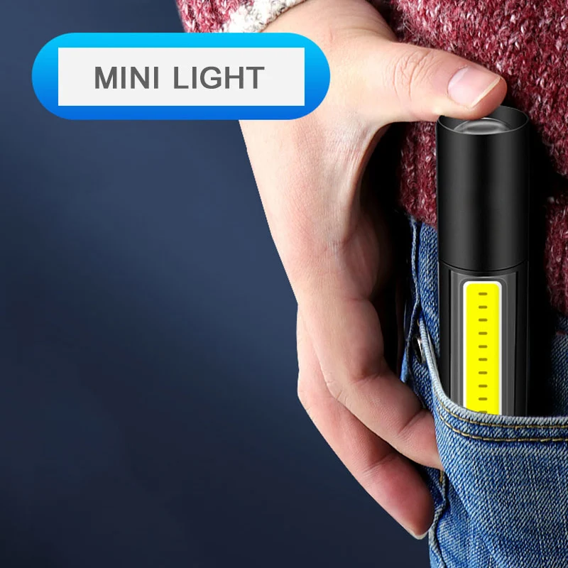 ZHIYU USB Перезаряжаемый Мини светодиодный фонарик XPE COB портативный фонарь с 3