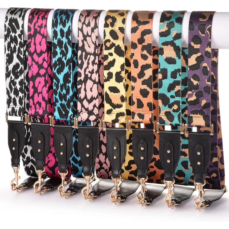 Wide leopard print Purse Strap Replacement Adjustable Crossbody Shoulder Bag Handbag Strap Belt 