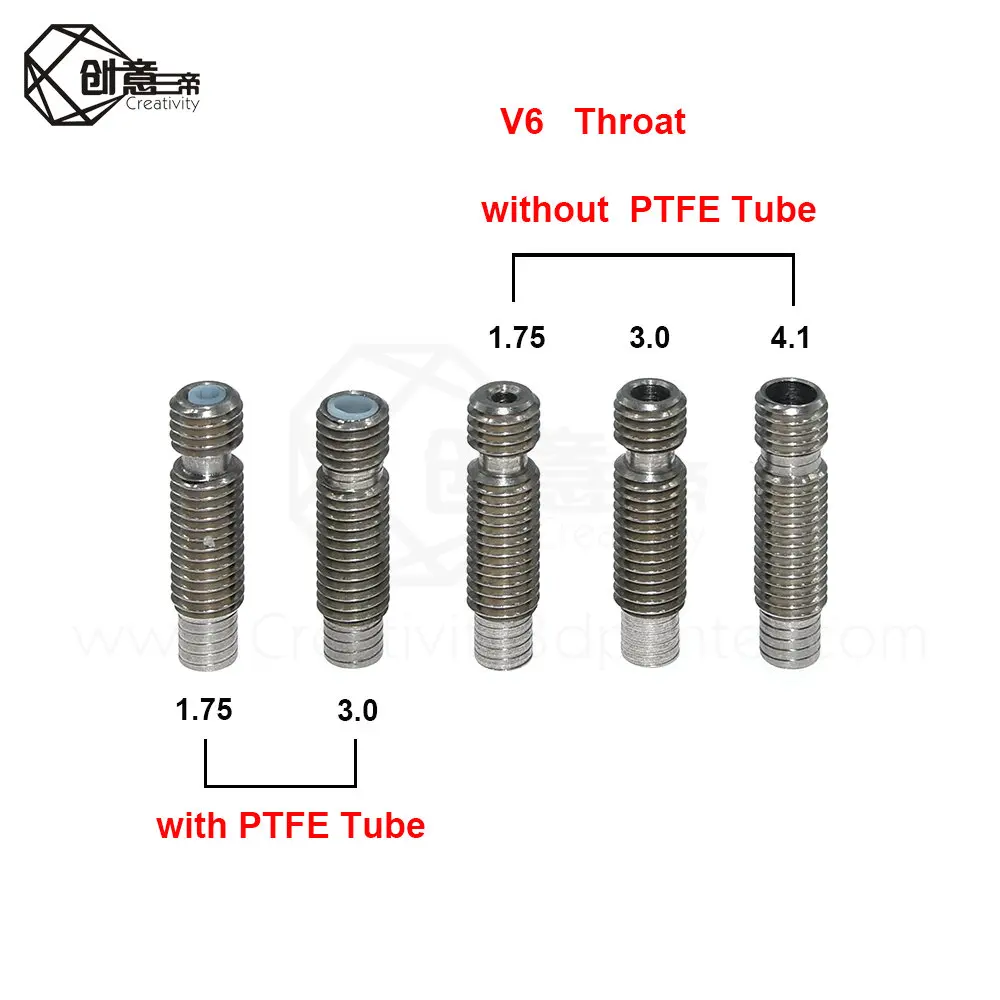 5 шт. V6 Heatbreak короткие тепловой перерыв Титан PTFE горло M6 для 1 75 мм 3 3D принтеры