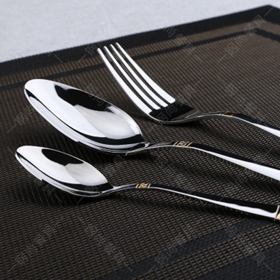 Роскошная китайская столовая вилка ложка набор ножей столовых приборов дорожная