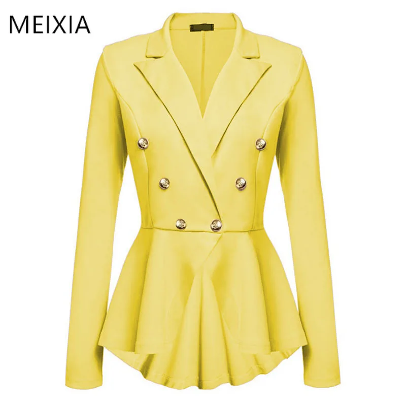 

Women's Blazers elegant Europe New Double-Breast Long sleeve Tunic White Blazers Female Chic Suits S-2XL 9 Colors