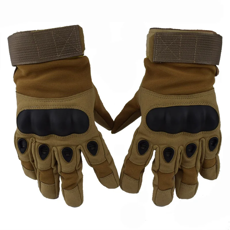 Tan full finger Прочные тактические перчатки без пальцев/полный палец охотничьи перчатки военные страйкбол пистолет стрельба Спорт на открытом воздухе перчатки для велоспорта - Цвет: Tan full finger