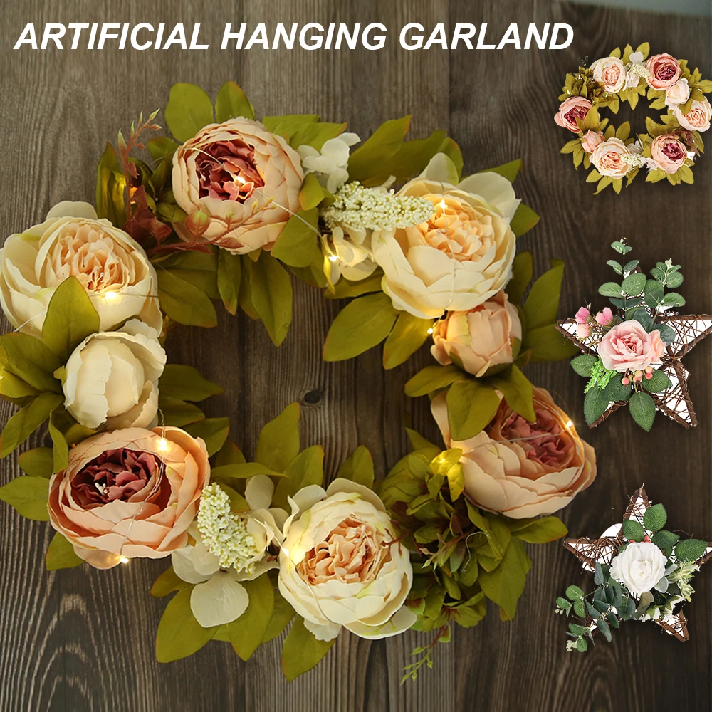 

Wedding Decoration Tropical Artificial Plants Leaves Garland Rattan Wreath Birthday Party Rose Garland Wedding Table Decoration
