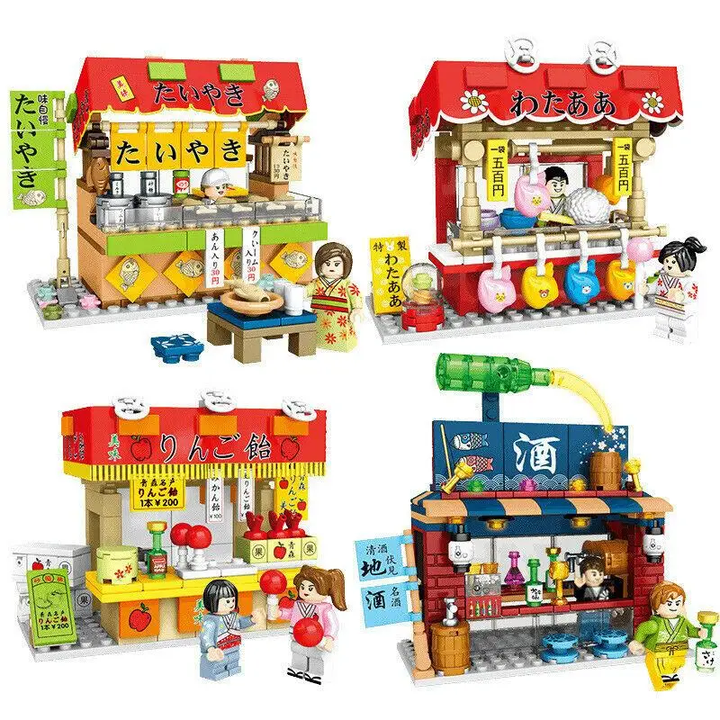 

4boxes/set Sembo 601080 601081 601082 601083 Kids Building Toys Blocks Girls Puzzle Snack Bar no box