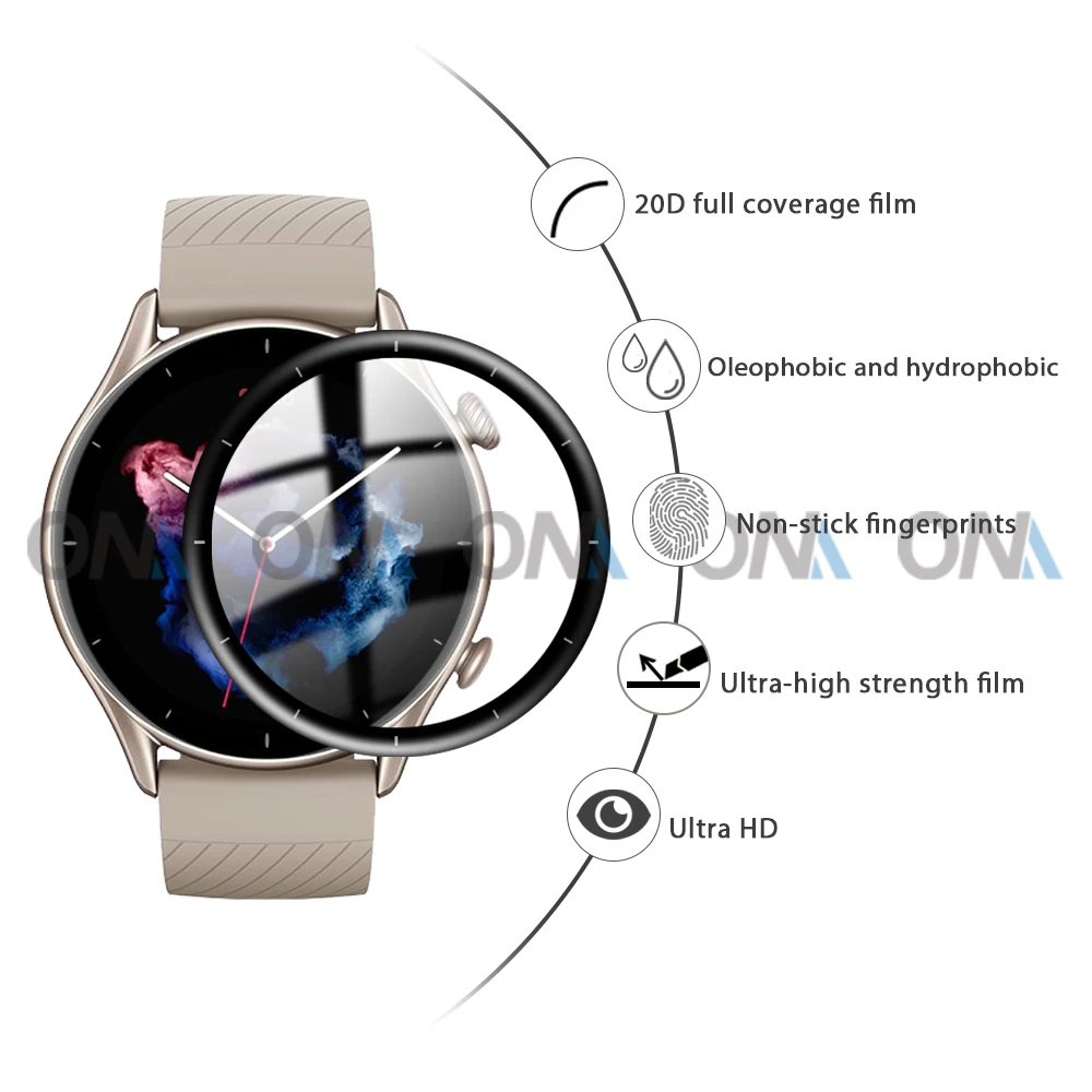 5D защитная пленка из мягкого стекла для Huami Amazfit GTR3 GTR-3 GTR 3 Pro 2 2E Smart Watch Full Cover HD
