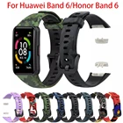 Ремешок силиконовый для смарт-часов Huawei Honor Band 6 6pro, браслет с цветным принтом, силиконовый фитнес-трекер для наручных часов, Ширина 16 мм