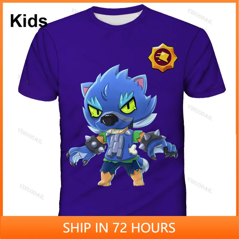 

Colt Nita Sprout and Star,Children Cute Crow Shoot Game 3D Tshirt Men Clothing Harajuku Shirt Kids Leon Child Tops Boys Girls