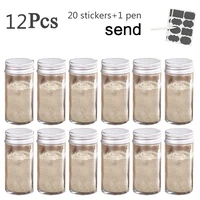 multiple set seasoning jars square glass container seasoning bottle kitchen outdoor camping seasoning container spice container