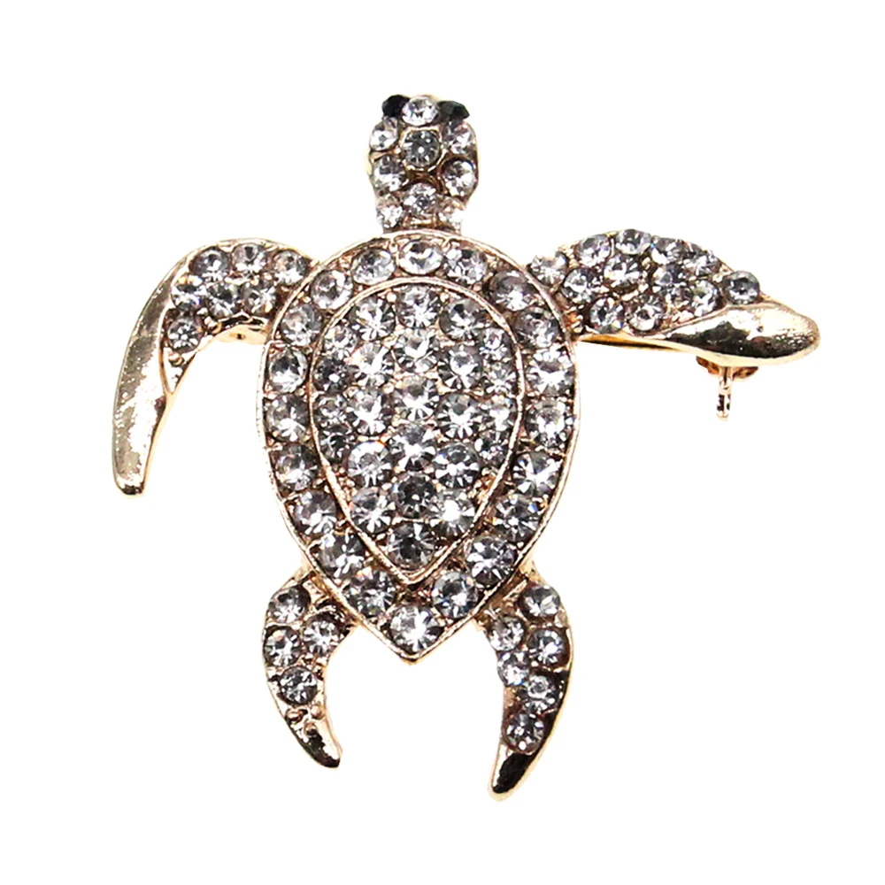 Стразы Золотая морская черепаха подвеска в виде животного брошь на