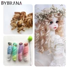 Bybrana кудрявые термостойкие черные, коричневые, серебряные, многоцветные 25*100 см BJD SD кукольные парики