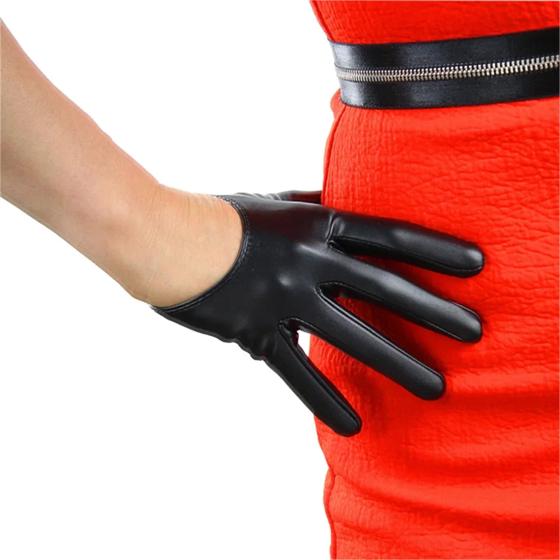 

13 см кожаные перчатки для сенсорного экрана ультратонкая эмуляция овчины искусственная кожа ПУ зеркальная лакированная кожа яркая кожа Же...