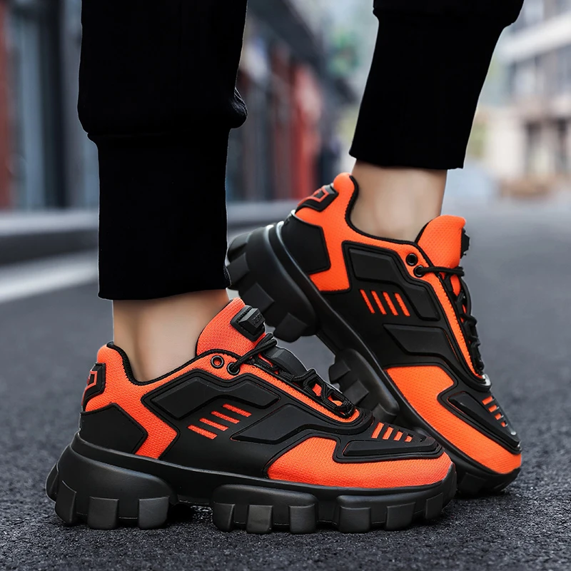 

Роскошные брендовые кроссовки на платформе, мужская обувь со шнуровкой и круглым носком, Женская Повседневная прогулочная обувь