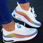Кроссовки женские на шнуровке, Вулканизированная подошва, удобная прогулочная обувь, разноцветные, 2021
