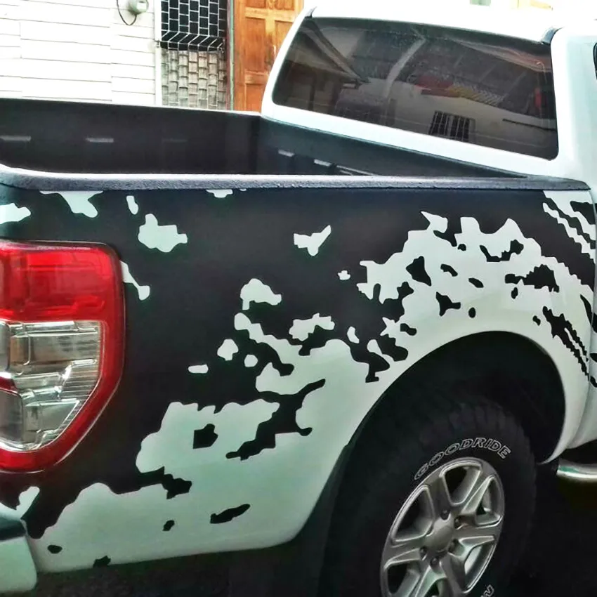 Автомобильные аксессуары mudslinger ranger с красным лесным треком кузова задний хвост сторона графический винил для Ford ranger или wildtrack2012