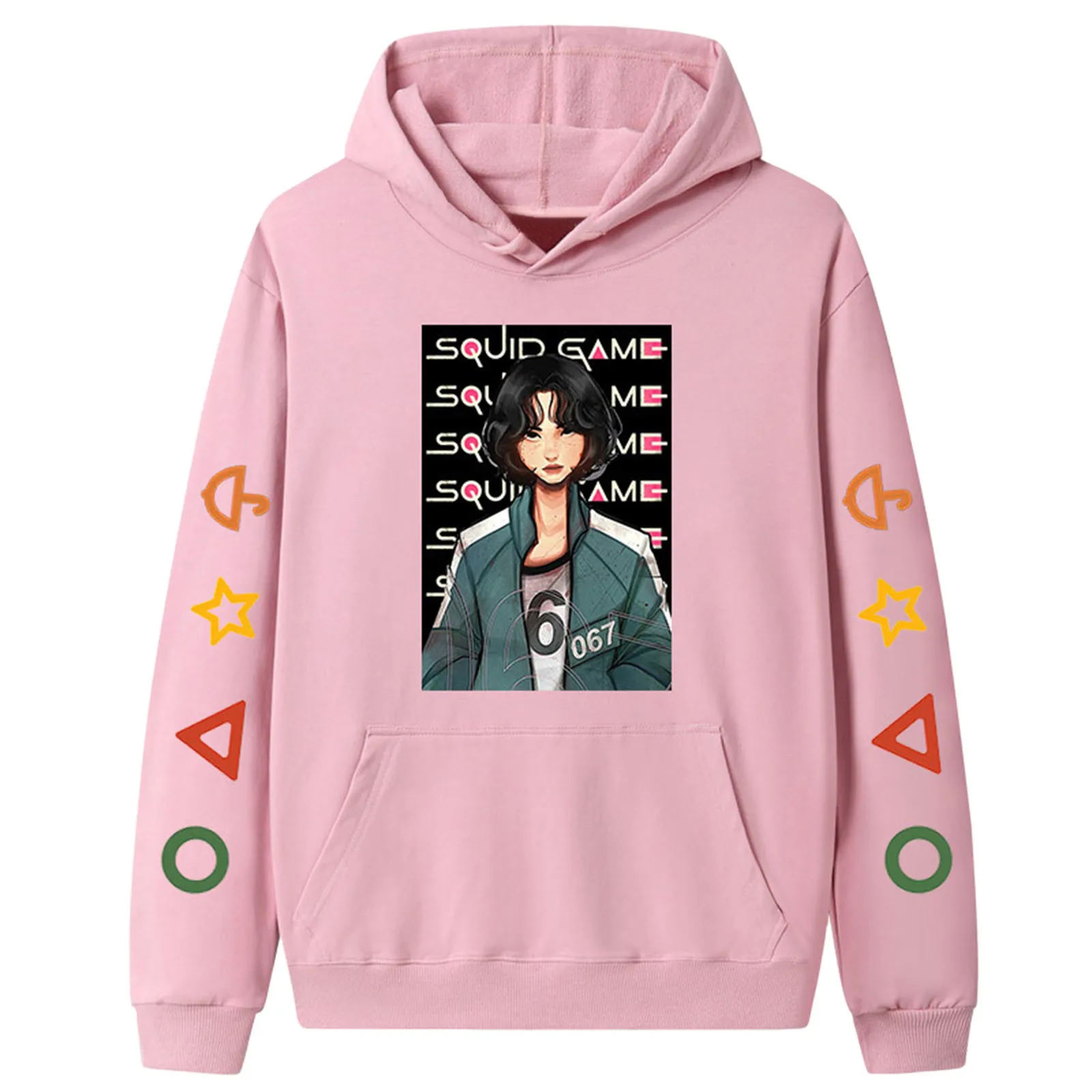 

2021 Fall/Winter New Squid Game Character Ladies Hoodie Fashion Casual Sports Hoodie Pullover