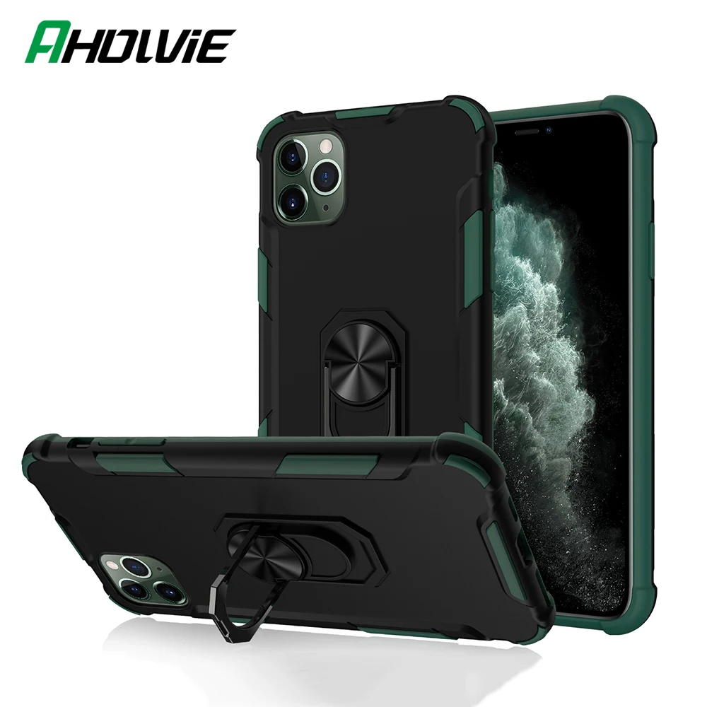 Military Finger Ring Stand Car Holder Phone Cases For iPhone 11 Pro XS Max X XR 6 6S 7 8 Plus Shockproof Protective Cover coque |