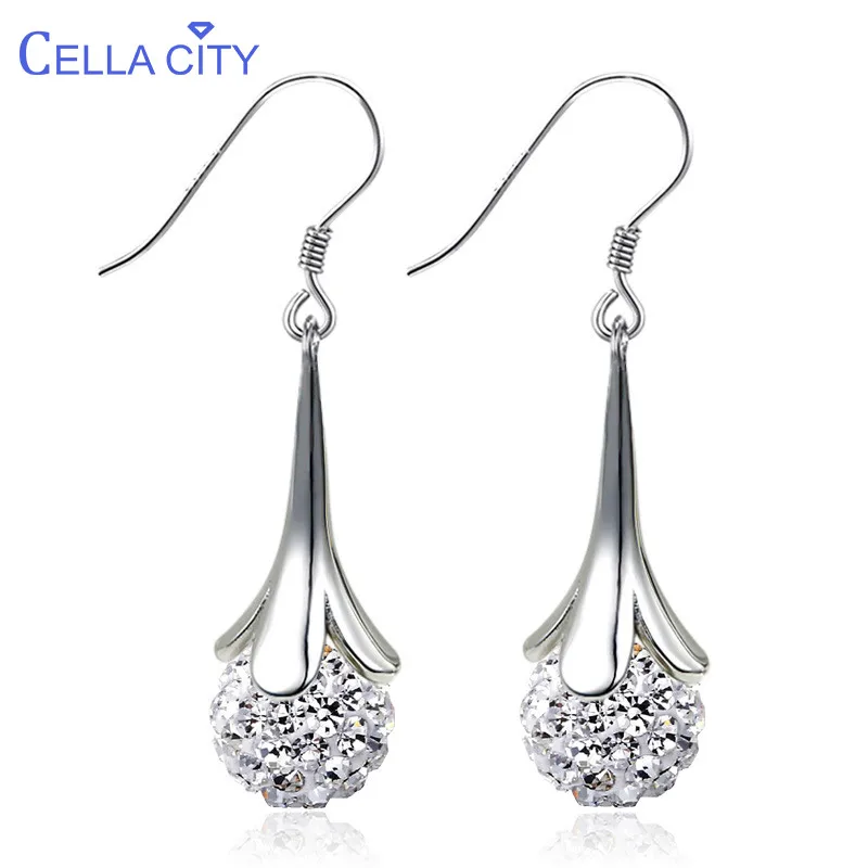 Cellacity элегантные серебряные 925 ювелирные изделия драгоценные камни серьги для
