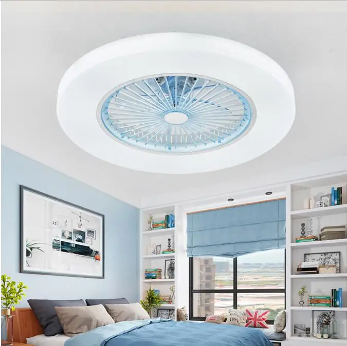 

220v/ 110v 72W LED Dimming remote control ceiling Fans lamp Invisible Leaves 58cm Modern simple home decoration Luminaire