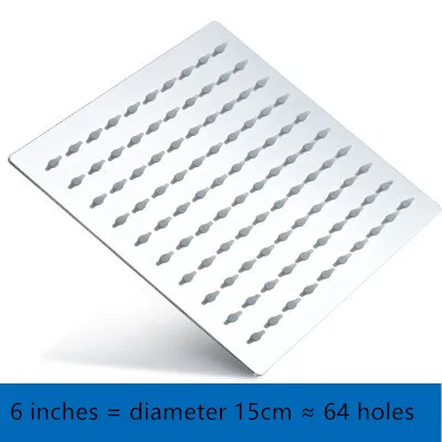 6 inches square Душевой набор для ванной комнаты, герметичный водосберегающий верхний душ, душ для ванной из нержавеющей стали - Цвет: 6 inches square