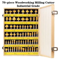 12 handle 70 piece set woodworking milling cutter engraving machine trimming machine cutter head slotting tools