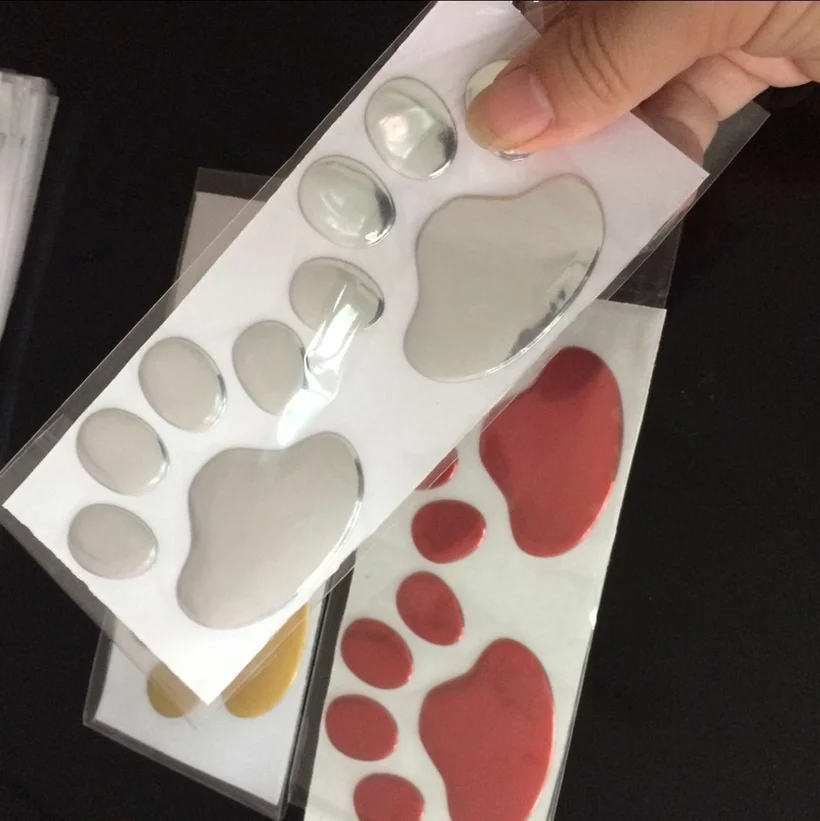 10 компл. 3D наклейки для автомобиля из ПВХ с изображением собачьей лапы собаки